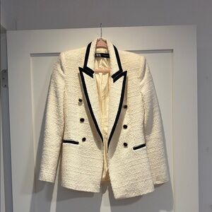 Zara Ivory Blazer with Dark Accents